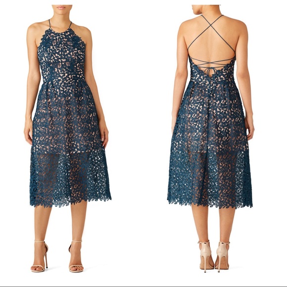 Slate & Willow Dresses & Skirts - Slate & Willow Blue Opal Lace Dress Size 6